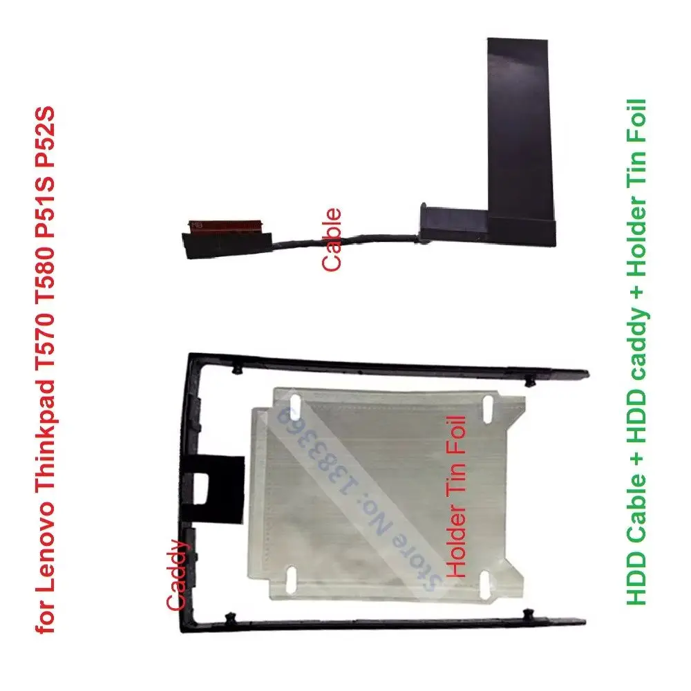 Replacement 2.5 SATA HDD SSD Hard Drive Disk Cable Connector Caddy Bracket Frame Tray for Lenovo ThinkPad T570 T580 P51S P52S