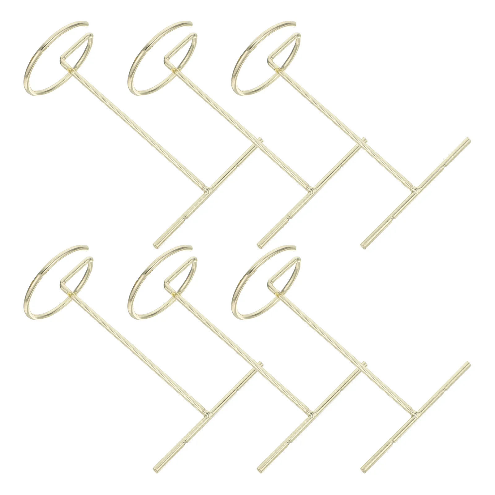 6Pcs Gold Metal Earring Display Holder T Bar Jewelry Organizer Stable Rings Necklace Stand for Retail Show T Bar Display Earring