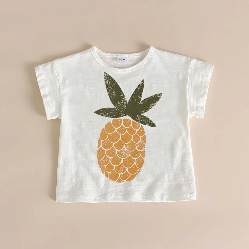 Fashion Kids Summer T-shirts Slub Cotton Toddler Baby Clothes Children Tops Tees For Boys & Girls