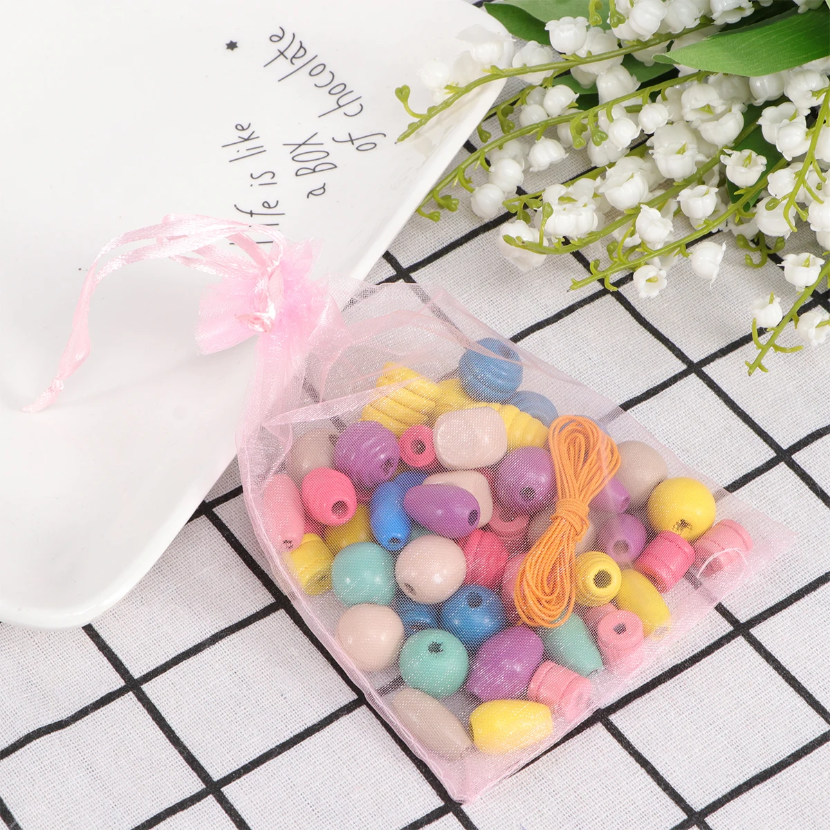 

Wooden Beads Eco- Intellectual Development DIY String Amblyopia Training Puzzle Creativity Educational Play
