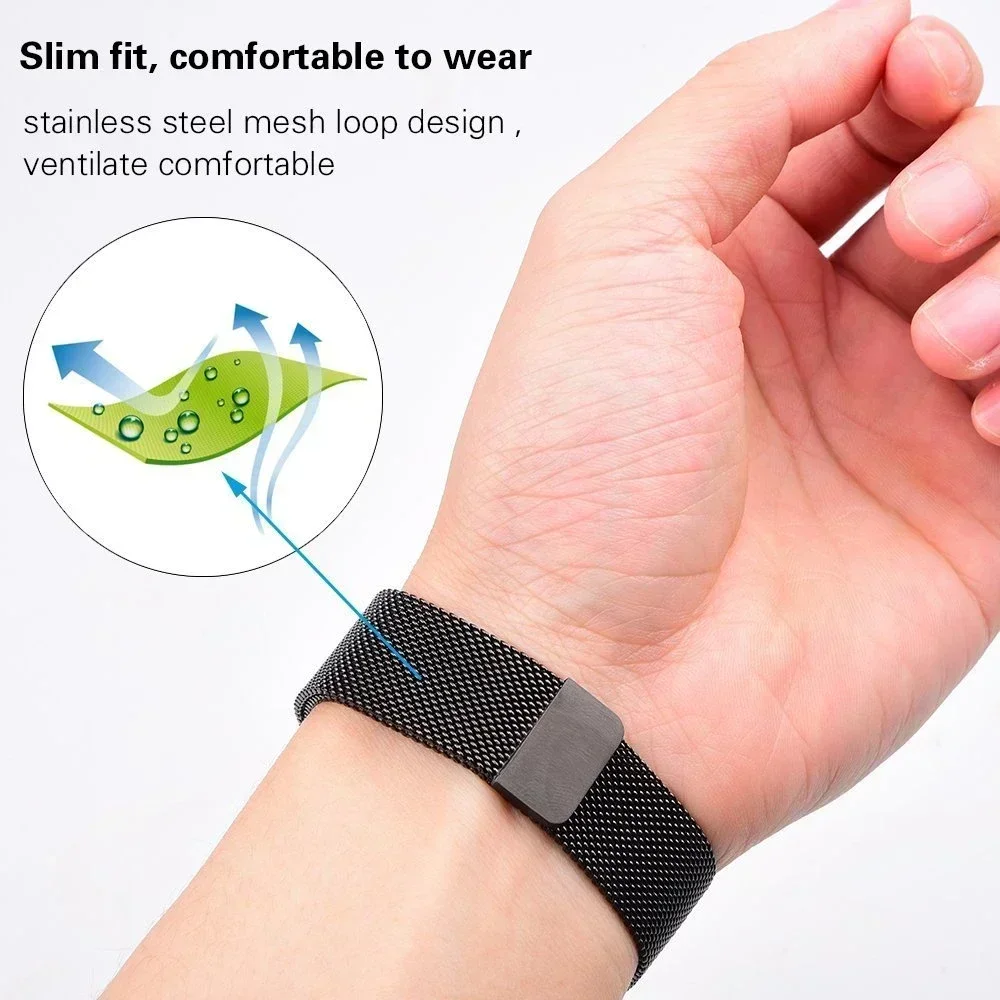 For Omega X Swatch Joint MoonSwatch Strap Milanese Loop 20mm 22mm Watchband For Amazfit Bip 6 5 3 3Pro/GTR GTS 4 3 2 2 Mini 47mm
