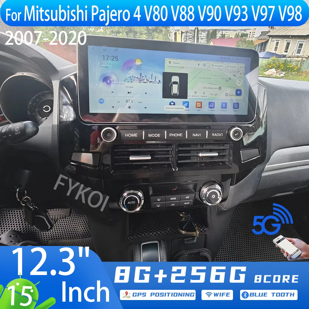 أندرويد 15 12.3 بوصة لميتسوبيشي باجيرو 4 V80 V88 V90 V93 V97 V98 2007-2020 شاشة كاربلاي راديو السيارة الوسائط المتعددة بلوتوث واي فاي #1