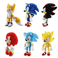 New HOT 30cm Sonic peluches toy  cartoon hedgehog Amy Rose knuckle tail soft stuffed doll child birthday Sonic lovely  toys