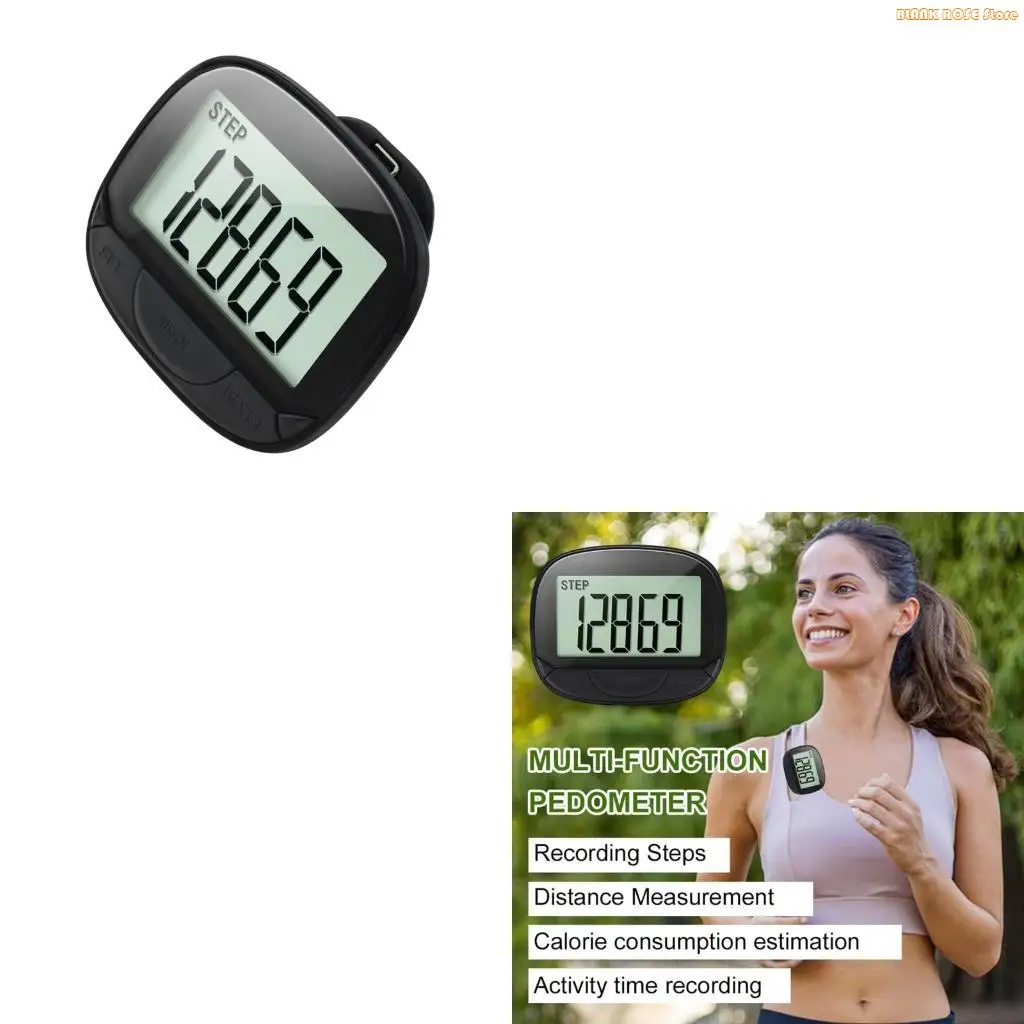 K1AE Ergonomic Electronic Activity Monitor Precisions Step Tracking Pedometer Step Counter Large Screen For All Ages