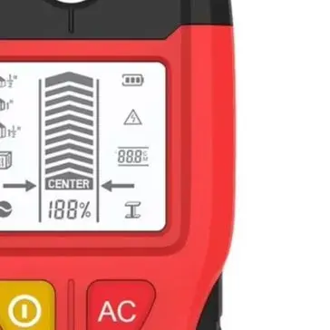 Handheld Wall Detector 6 In Wood Metal AC Wire Scanner For Drywall Floor Ceiling Renovation Safety Tool Red Yellow Gray
