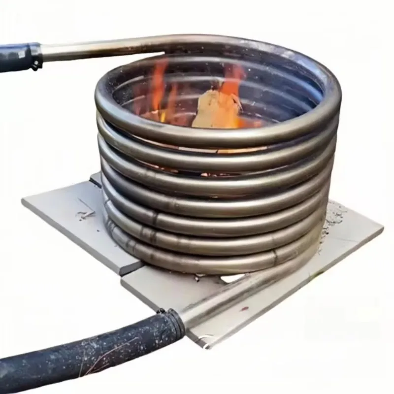 1pcs Stainless Steel Tube-in-Tube Heat Exchanger Air Source Heat Pump Accessory AC Condenser Outdoor Hot Water Pipe