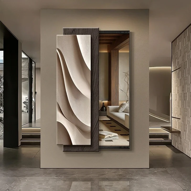 Advanced Sense Three-dimensional Geometric Push-pull Hidden Full-length Mirror Decorative Painting Hidden Full-length Mirror