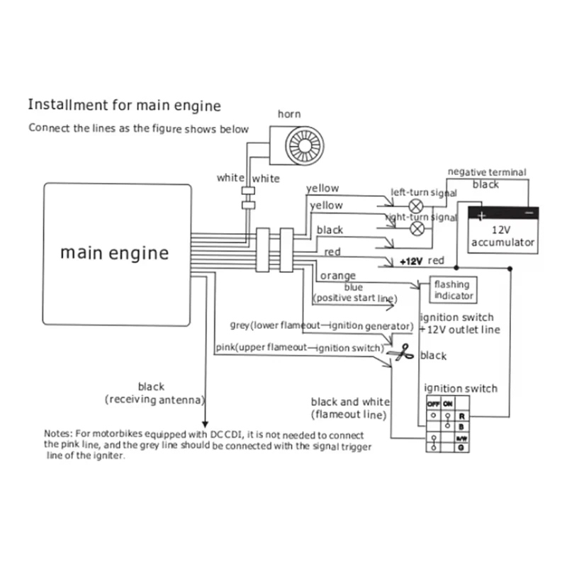 Motorcycle Bidirectional Anti-Theft Alarm With Start And Turn Off Double Flash Car Sensitivity Adjustment Remote Control