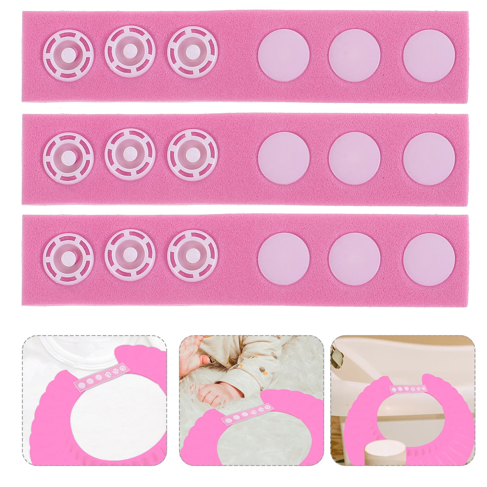 

10pcs Children Shower Cap Extension Strip Adjustable Bathing Hat For Comfortable Durable Pp Silicone Wide Band