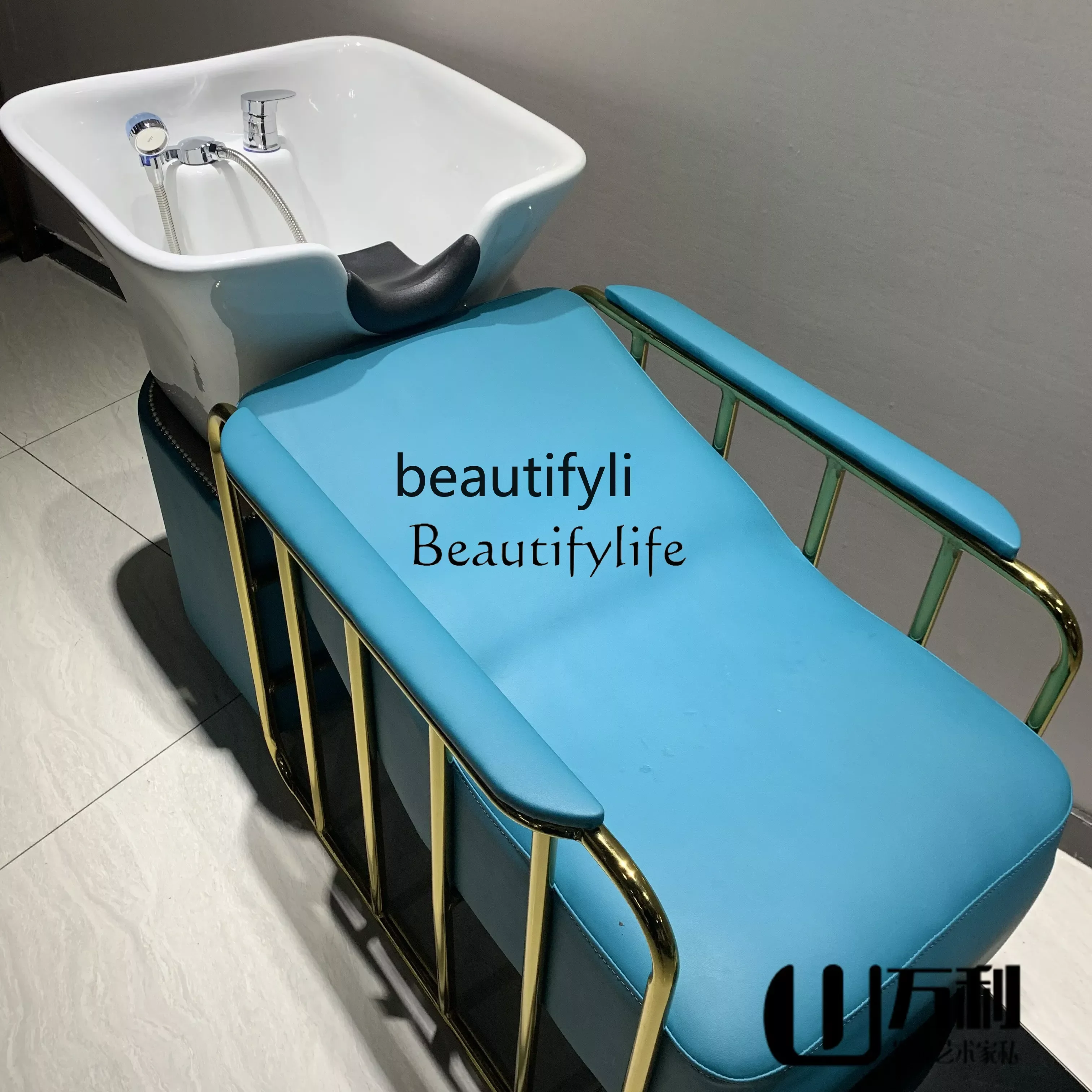 High-End Barber Shop Shampoo Chair Hair Salon Special Simple Flushing Bed for Adults Shampoo Chair