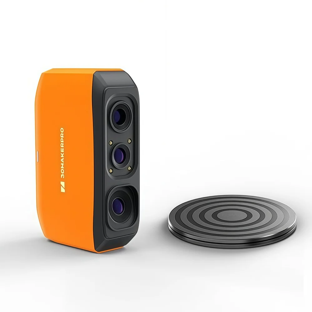 3DMakerpro Fox Entry-Level Medium-Format 3D Scanners,Handheld 3D Scanner with Markerless AI Visual Tracking,0.07mm Accuracy
