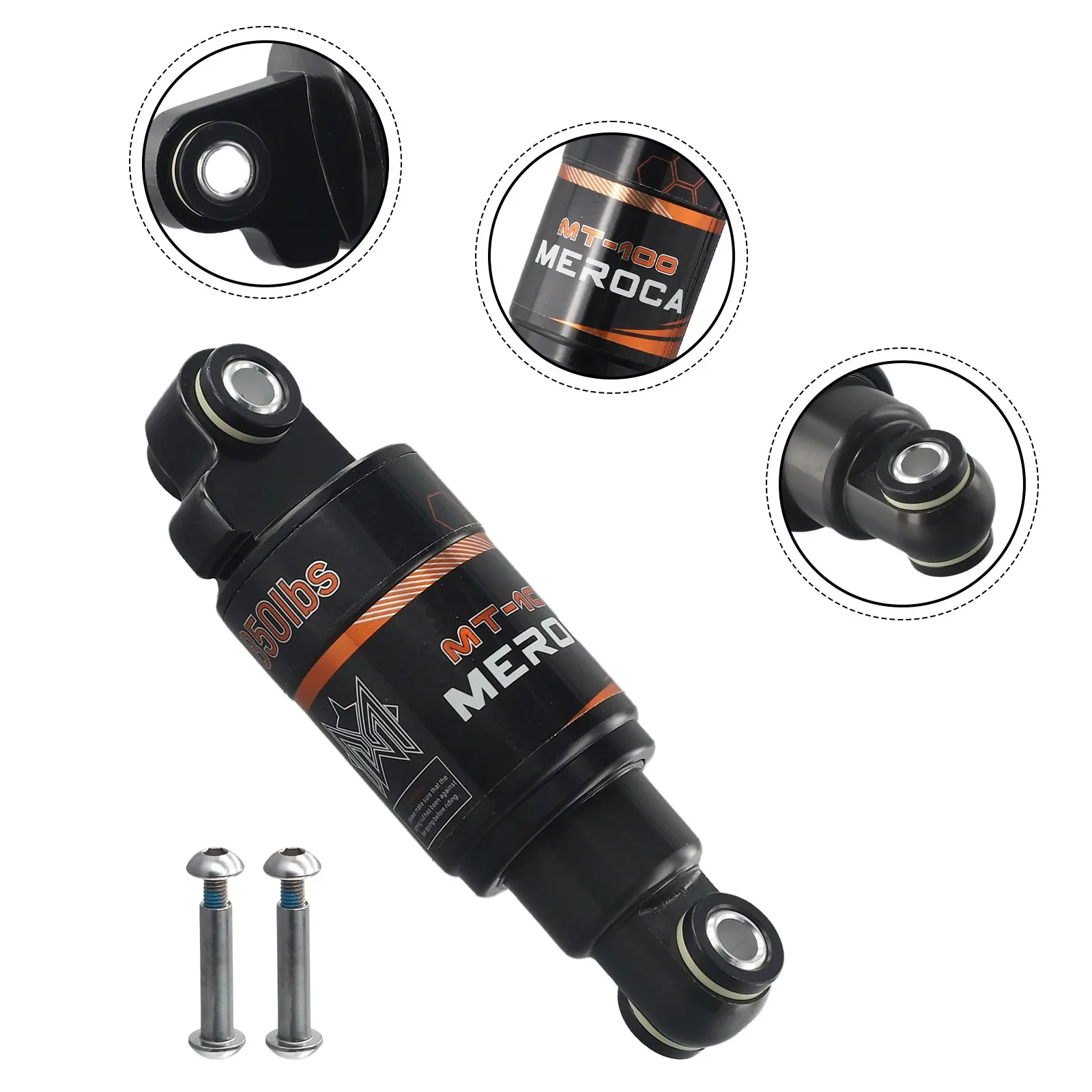 

MEROCA Bicycle Rear Shock Absorber 125/150/165/190mm Electric Scooter Shock Absorber Mountain Bike Oil Spring Shock Absorber