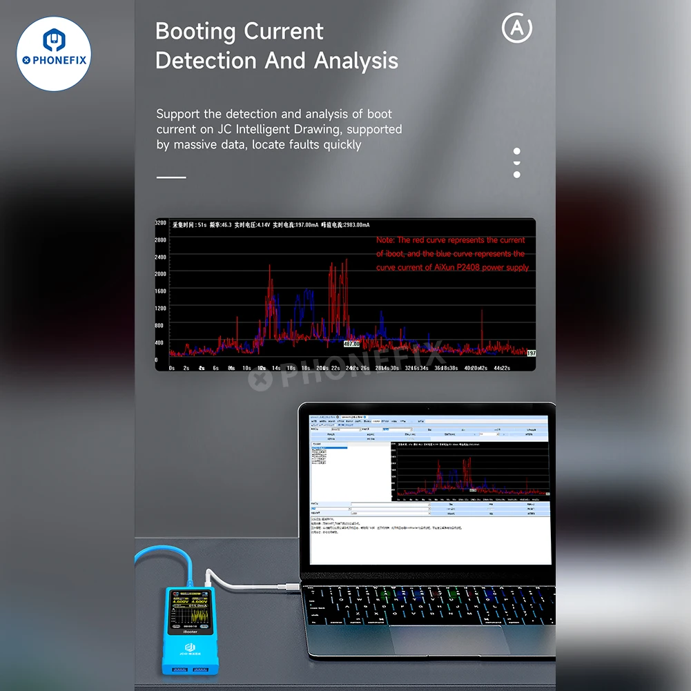 Imagem -06 - Analisador de Corrente Jcid Ibooter Usado com Desenho Inteligente jc para Ip716pm Android Localiza Falhas com Uma Chave de Detecção de Tensão de Inicialização