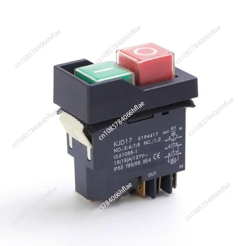 6 Pin Electromagnetic Push Button Switch with Brake Function 127V 220V Safety Control Switch for Industrial Power Tools