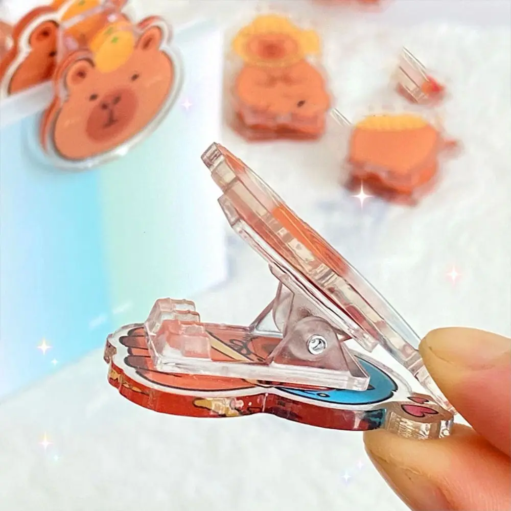어린이용 만화 카피 바라 PP 클립, 양면 장식, 만화 메모 클립, 사진 클램프, 미니 아크릴 종이 클립, 9 개