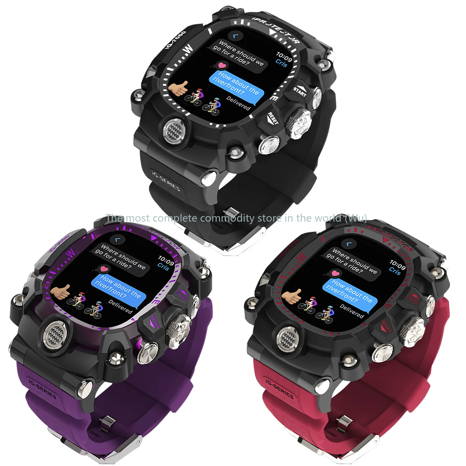 

Applicable to Apple Watch integrated strap 44/45MM contrasting color iwatchS9876 modified silicone strap cross-border