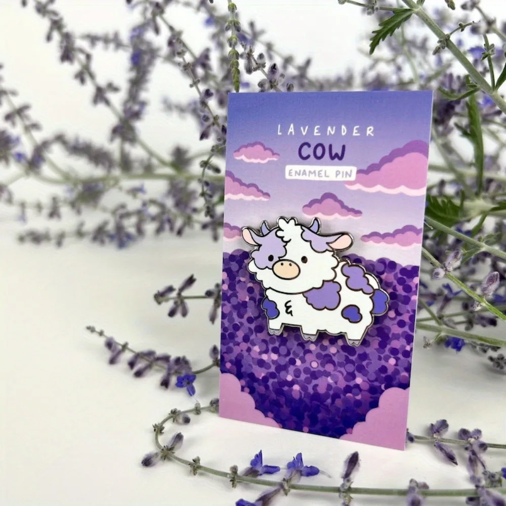 Beautiful Cartoon Cow Enamel Pin, Fantasy Metal Badge, Fairy Cows Brooches, Fun Gifts, Magic Presents