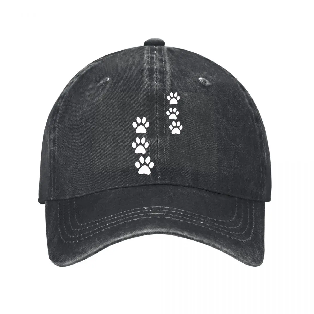 Faint Paw Print Pattern Minimal Animal Tracks New Vintage Washed Cotton Baseball Cap Hip Hop Sun Hats