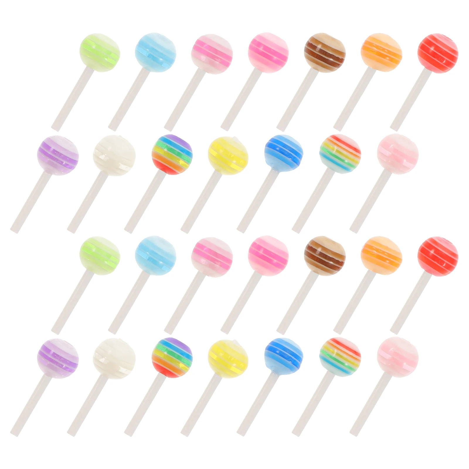 

50 Pcs y Color Nail Nail Art Diy Supplies Accessories Beautiful Art DIY Resin Lollipop 3D Manicure Decor naments Charm