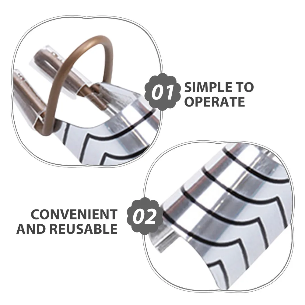 20Pcs Nail Extension Forms Aluminum Reusable Tip Shape Guide French Nail Manicure Salon Supplies Silver