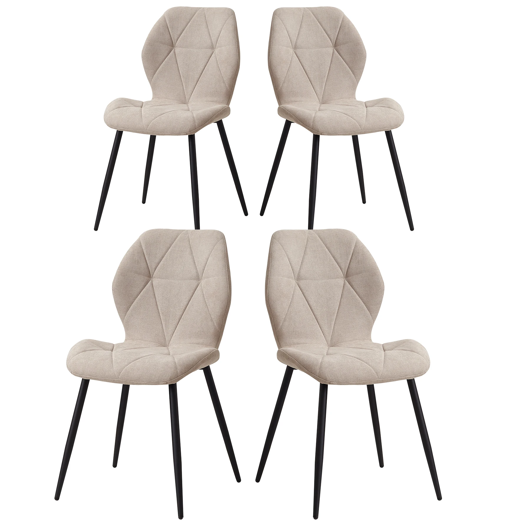 Zestaw 2/4/6 nowoczesnych krzeseł do jadalni z wyściełanym siedziskiem, żelazne nogi, minimalistyczne krzesła biurowe do kuchni, salonu/jadalni, restauracji
