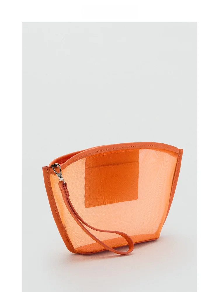 

Mango Women's Handbag Translucent Zipper Wristlet Bag Cosmetic Bag Modern Neutral Sle Nylon Material Pure Color Casual Scene