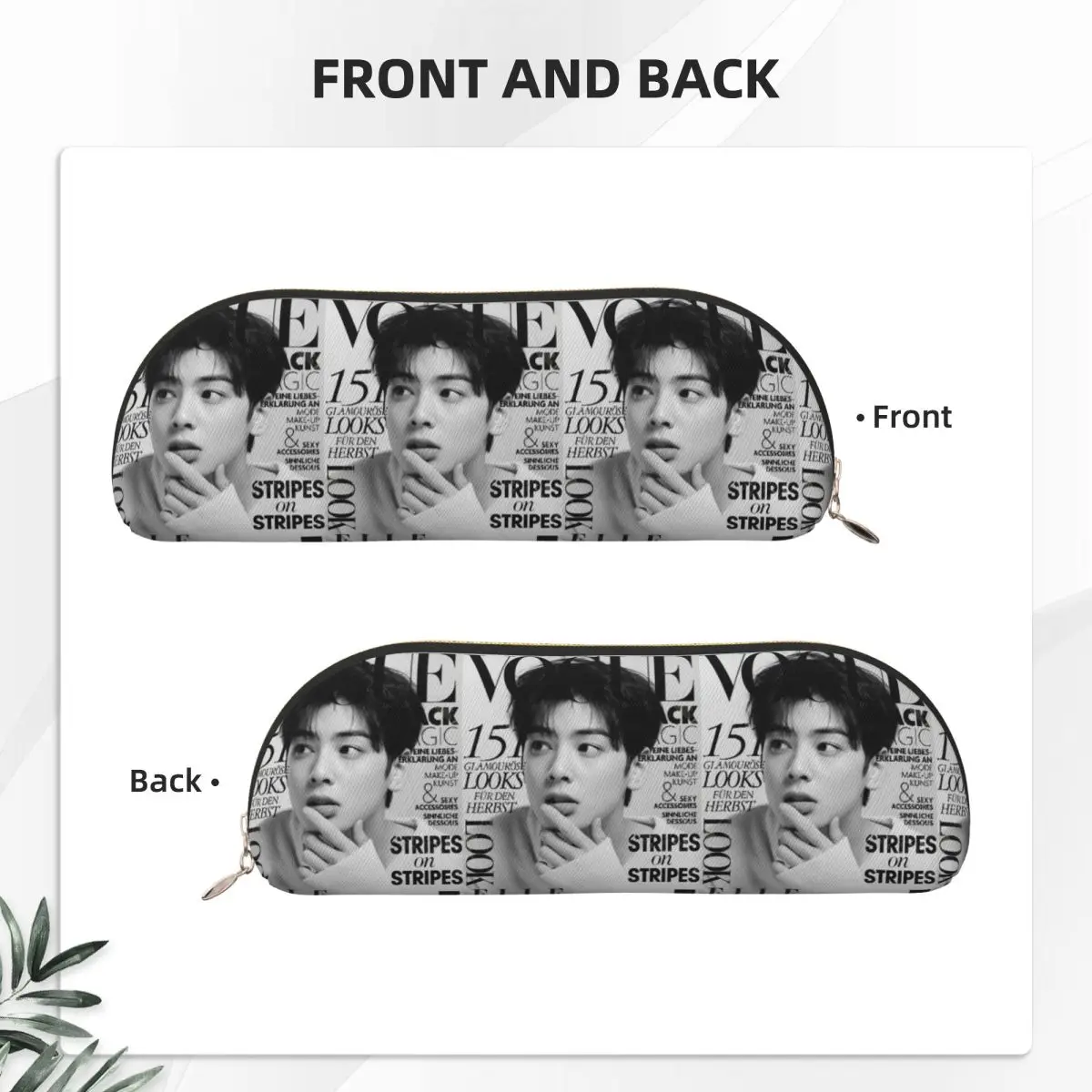 مقلمة Cha EunWoo Kpop Astro وحامل أقلام وحامل أدوات مكتبية للتخزين وحقيبة أقلام رصاص ذات سعة كبيرة لمدرسة الأولاد والبنات