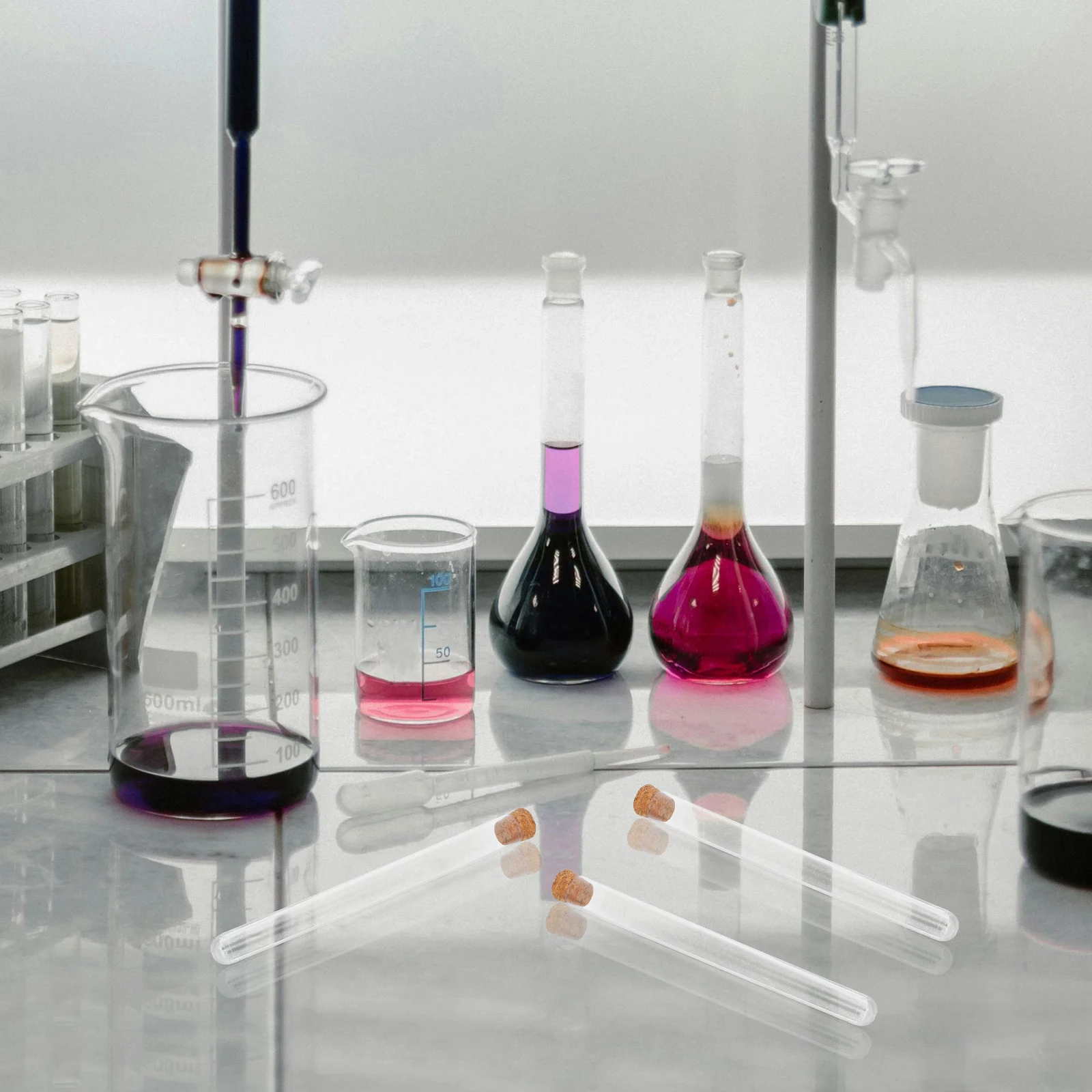 

50Pcs Plastic Test Tubes Stopper Clear Laboratory Vials 13ml Sampling Bottles Leak Proof for Science Experiment Plant Growth