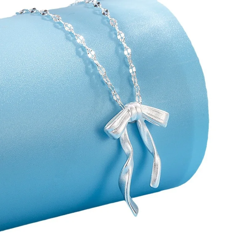 Women's 925 Silver Bow Choker Necklace, Elegant Gift