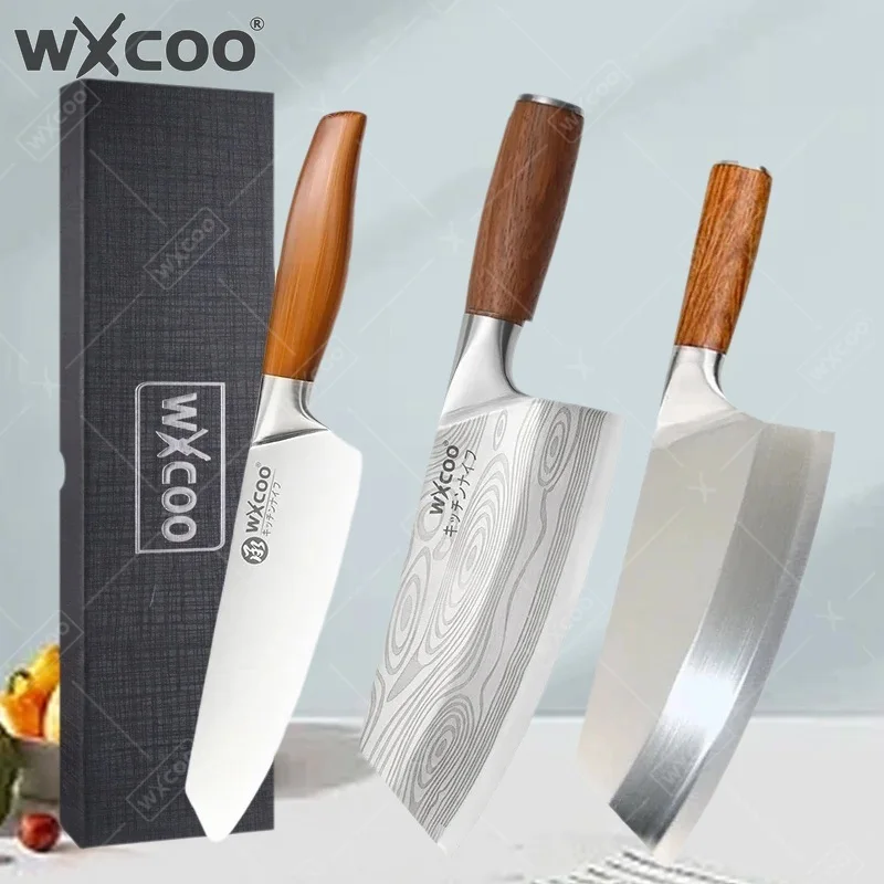 WXCOO Stainless Steel Japanese Knife Fruit Slicing Knife for Kitchen Vegetable Household with Gift Box Professional