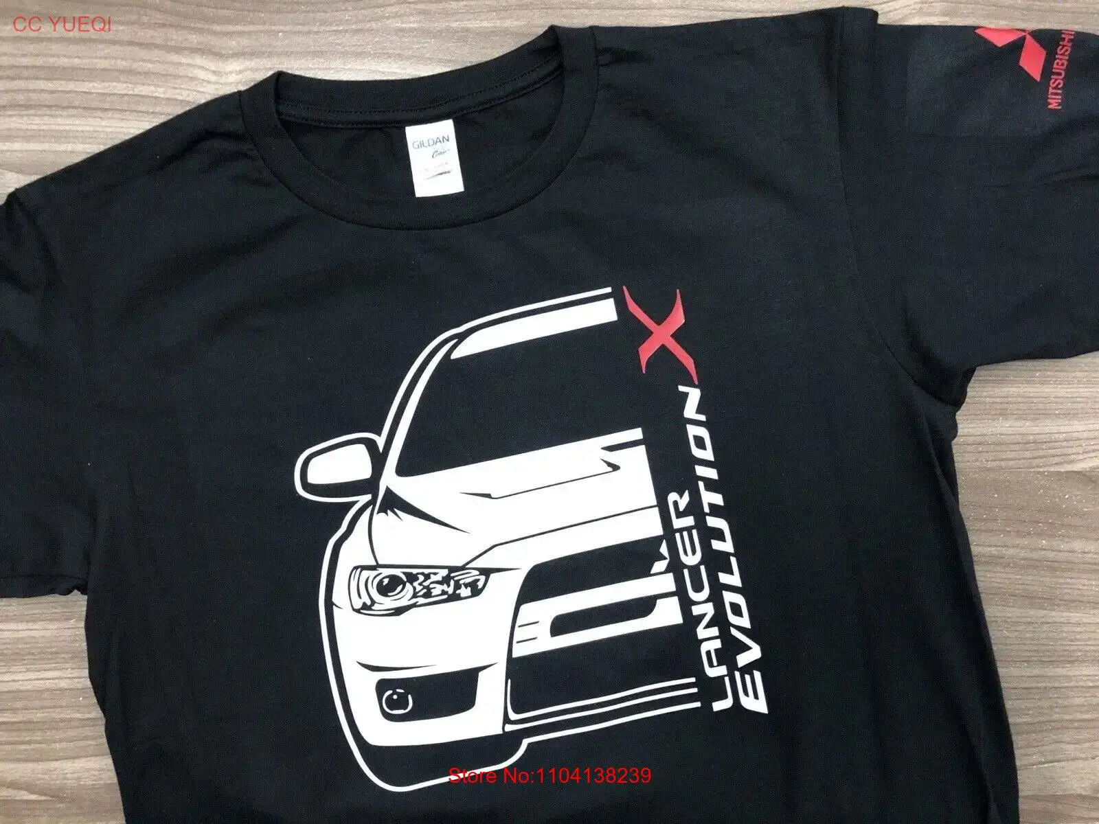 Mitsubshi Lancer Evolution X Car JDM Black Heavy Cotton Size S-3XL T-shirt