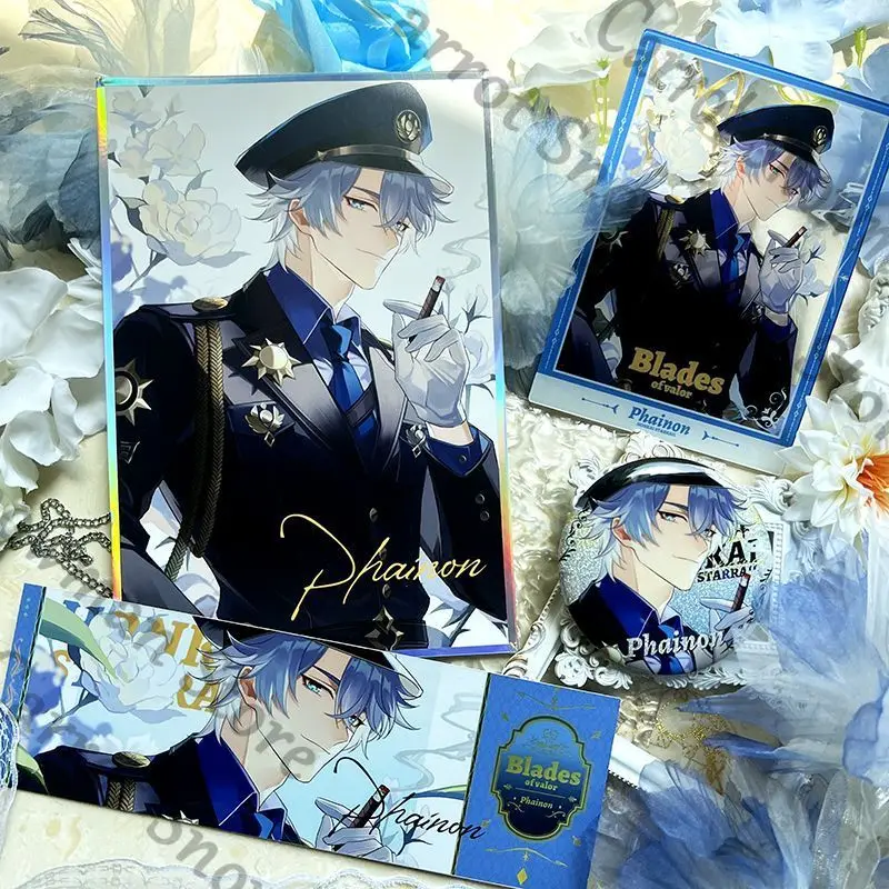 Honkai: Star Rail Phainon Mydei Anaxagoras زملاء لعبة ambitus شارة ورق ملون من خلال بطاقة تذكرة ليزر جمع هدية