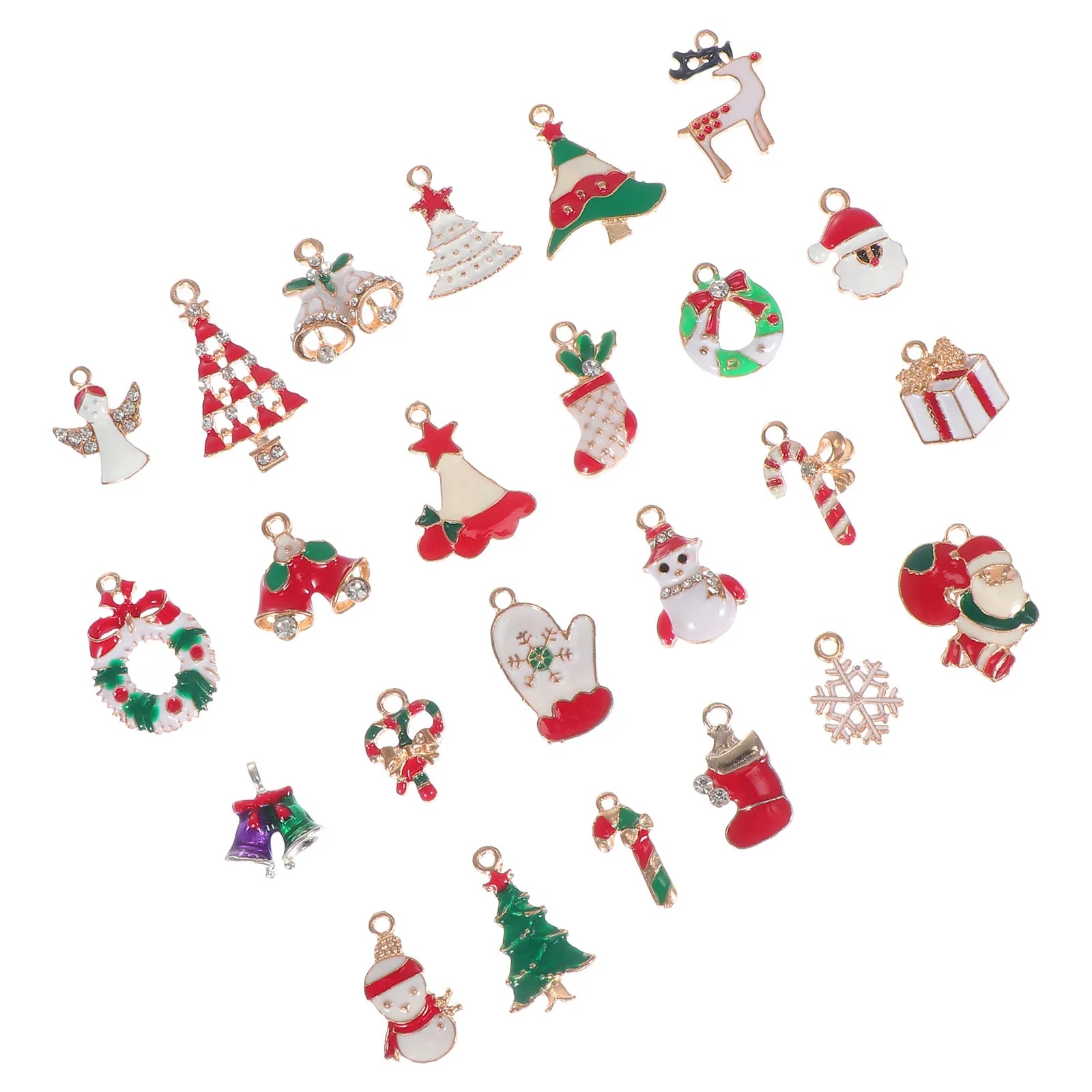 24 Pcs Charms for Jewellery Making Alloy Pendant Christmas Decorations Indoor Cartoon Ornaments Materials Garland Jewelry