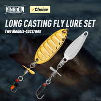 Kingdom Metal Spinner Lure 4pcs 1.5g 2.2g 3g 3.2g 4.5g 5g Jig Spoon Long Casting Jig Lures Metal Wobblers Artificial Bait
