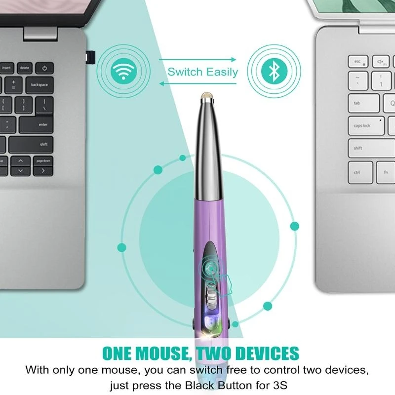 Wireless Optical Pocket Pen Mouse, 2.4GHz USB Wireless Mouse Pen with Function Adjustable 800/1200/1600 DPI 24BB