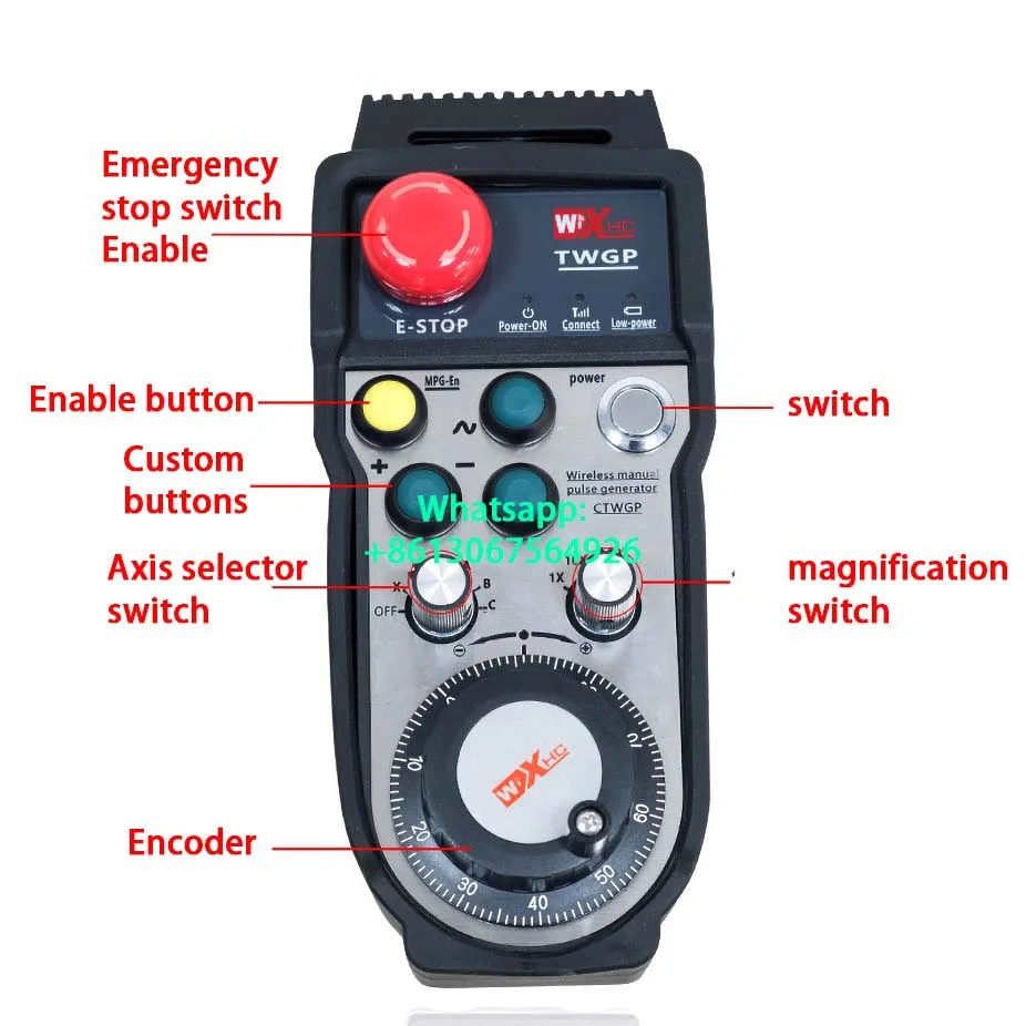 

Enhanced 6 Axis CNC Wireless MPG MPG Manual Pulse Generator Electronic Handwheel Estop for SIEMENS MITSUBISHI FANUC FAGOR