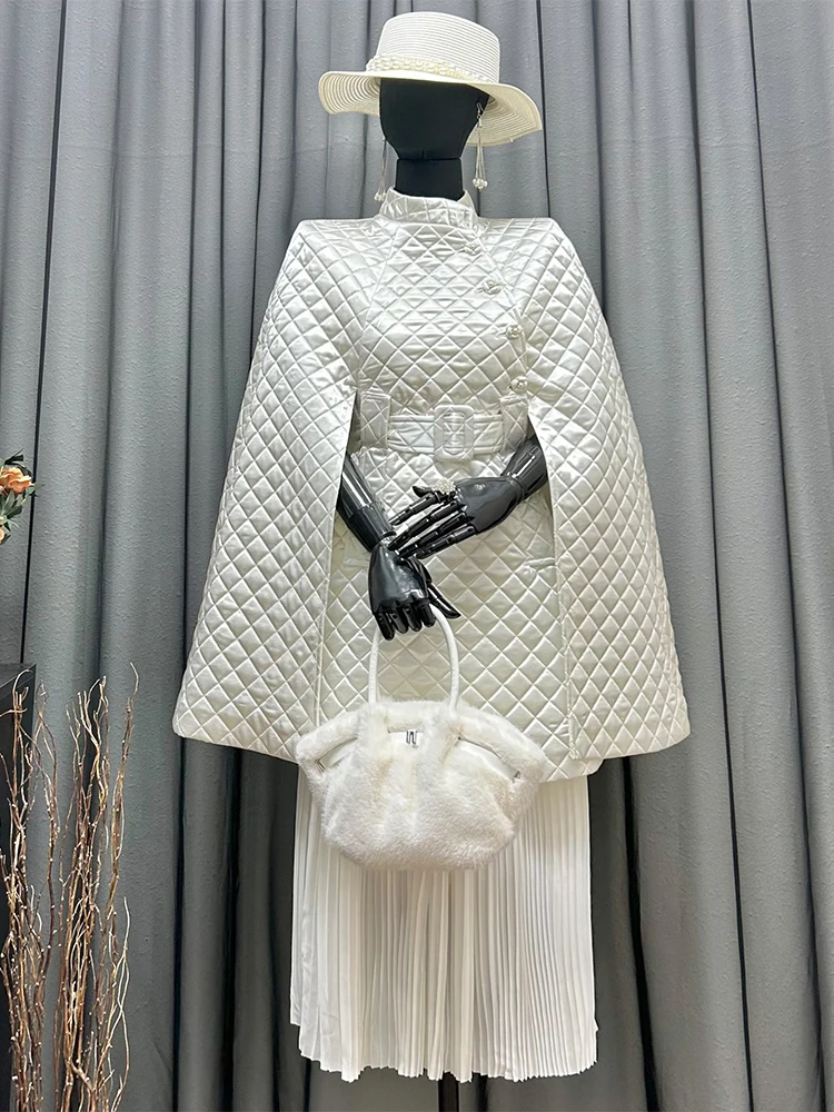 

Утепленная хлопковая куртка Pinnor Cowl Ne Thiened для женщин, повседневное зимнее пальто из ацетатного сатина с подплечниками, длинный рукав, однотонное