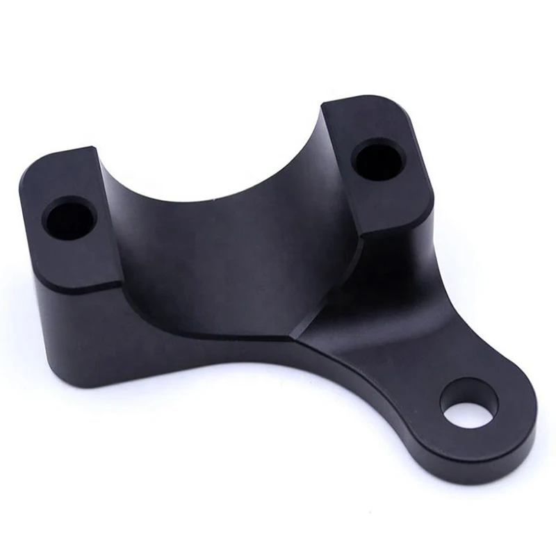 Custom One Stop Service CNC Machined 6061 Aluminum Arc Clamping Bracket Black Hard Anodized Semi-circular Fixing Seat