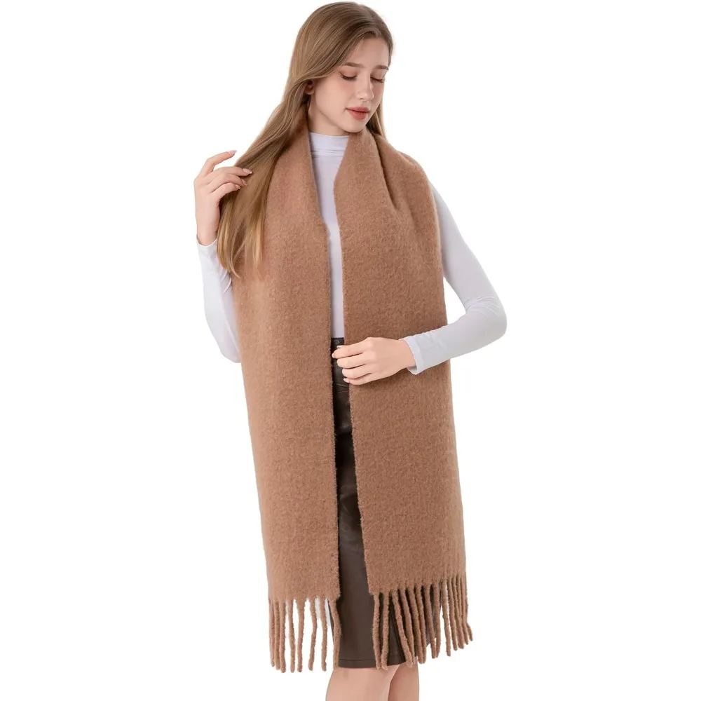 وشاح شتوي دافئ كبير 93x12 - صندوق هدايا ملفوف على شكل وشاح من الصوف للنساء والرجال - فكرة هدية مثالية