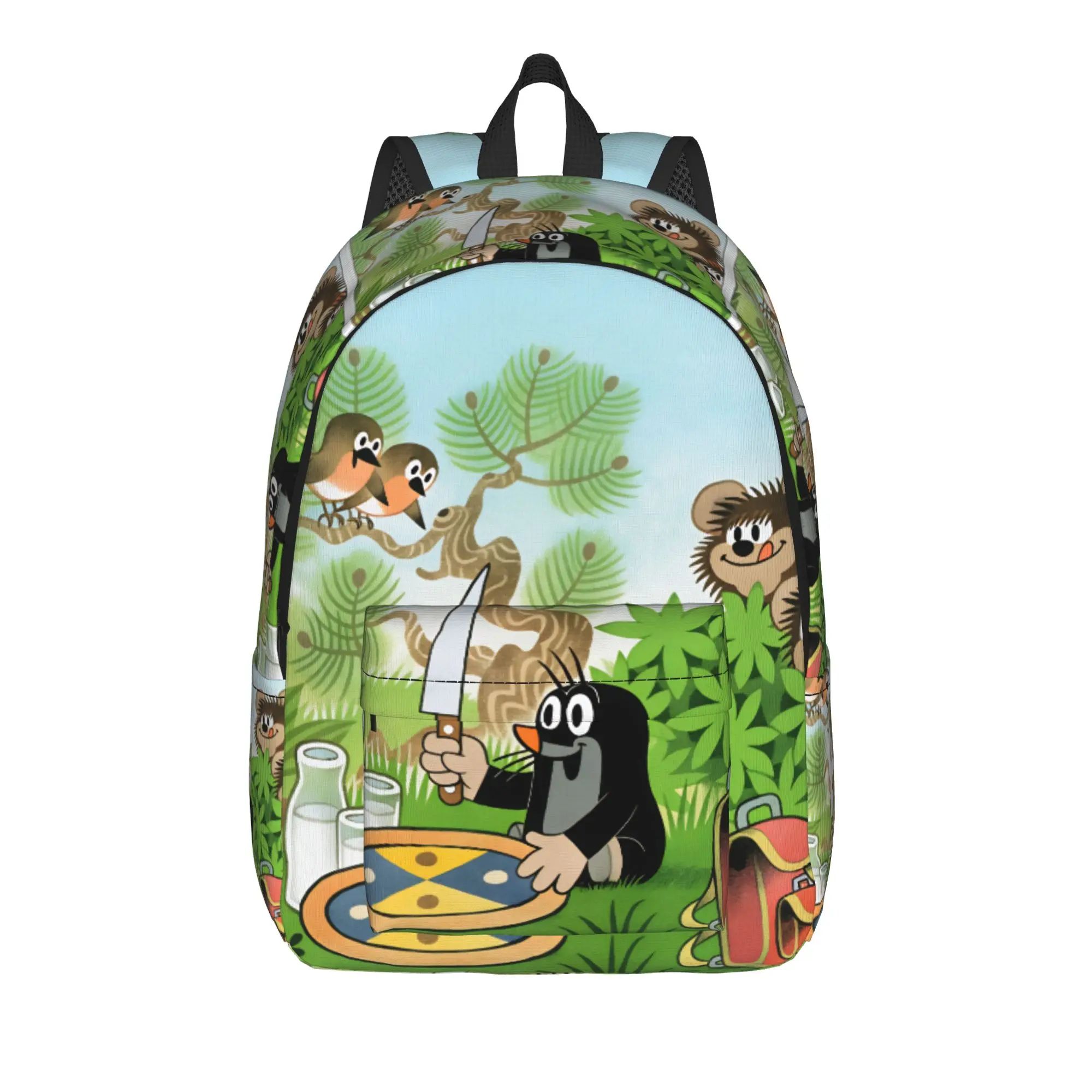 Czech Cartoon Krtek Mole Backpack  Men Polyester Camping Backpacks Lightweight Elegant School Bags Rucksack