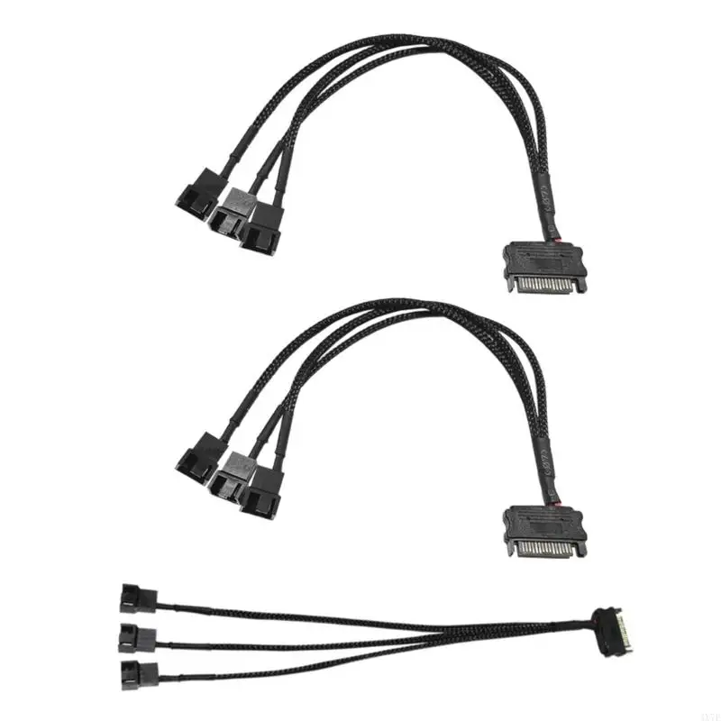 

4X7E Hard Drive Power Supply Splitter Cable Cord 15Pin 1 to 3 4Pin Power Cable PC