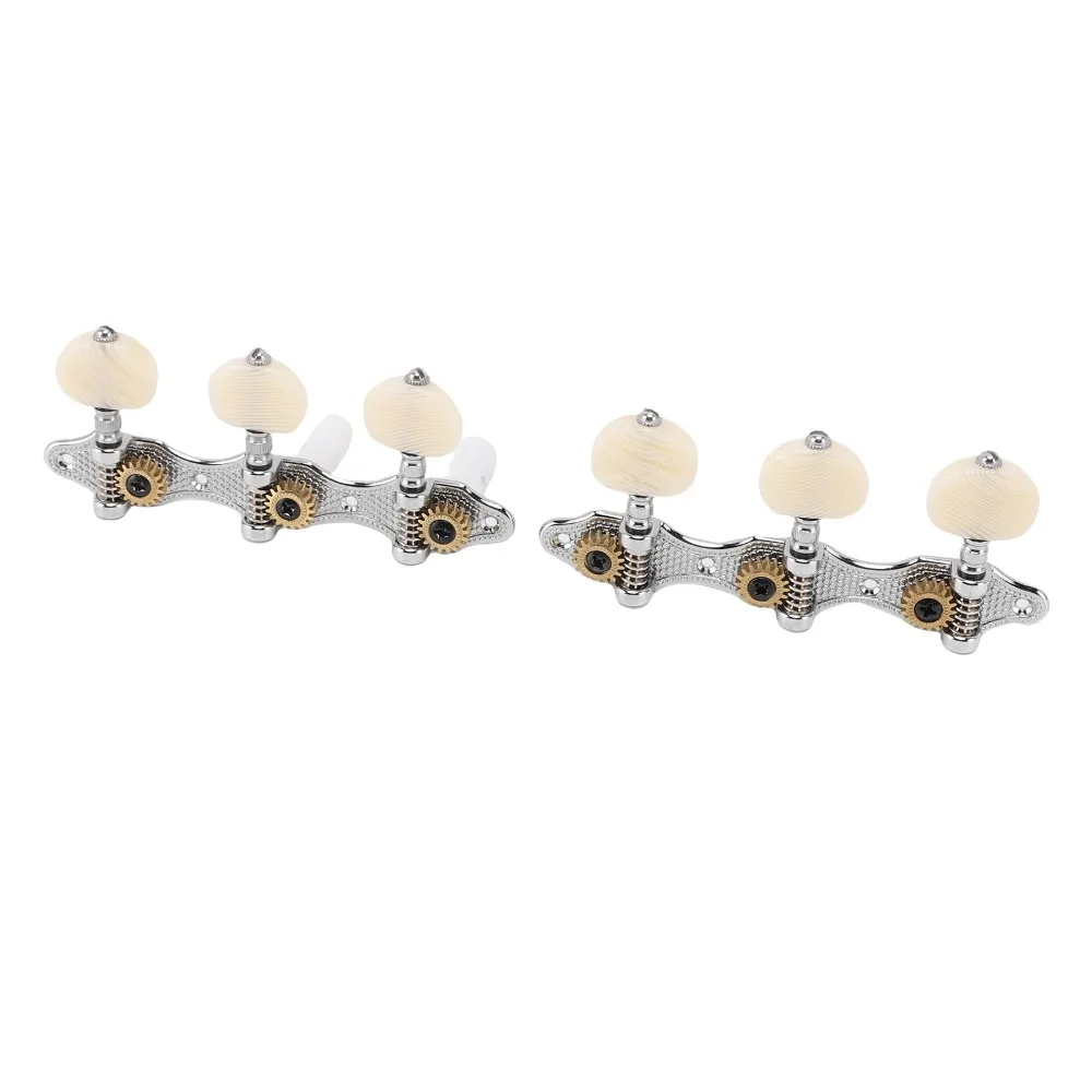 Metal Guitar Tuners Machine Heads 3L3R Configuration Silver String Pegs Tuners 1:18 Gear Ratio Classical Guitar Tuning Keys