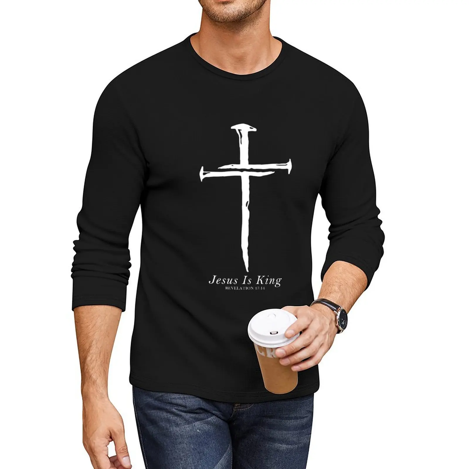 

Jesus Cross Three Nails Christian Vintage 1 Cross 3 nails 4 Long T-Shirt anime clothes sweat shirts designer t shirt men