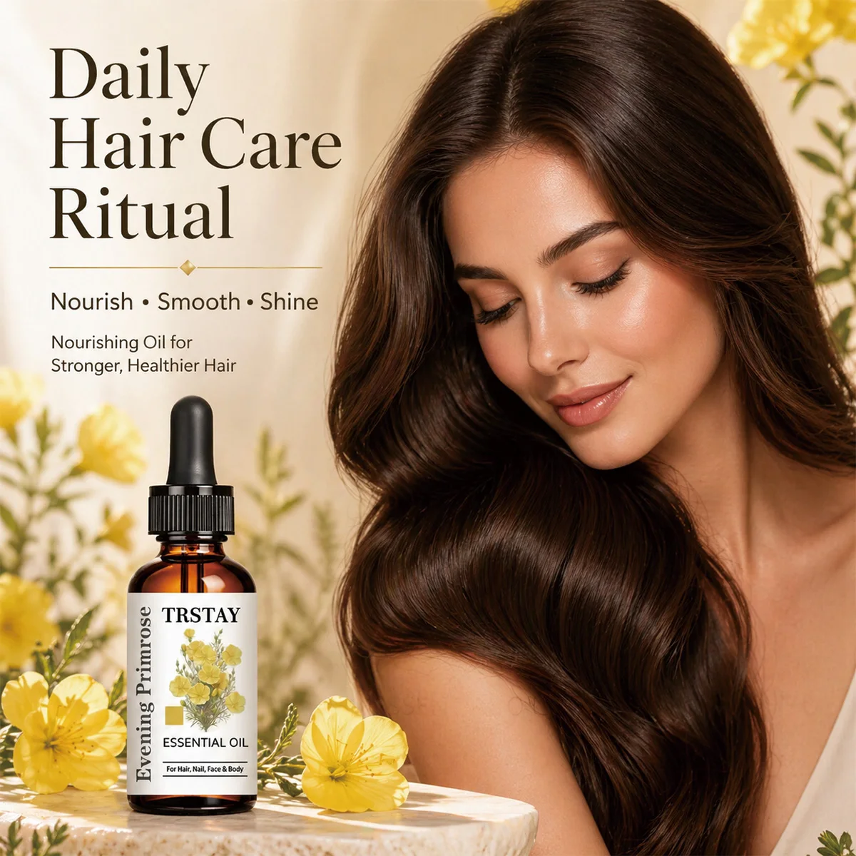 TRSTAY Hair Oil: Plant-based nourishing and gentle formula for smooth and manageable hair. Daily hair care oil