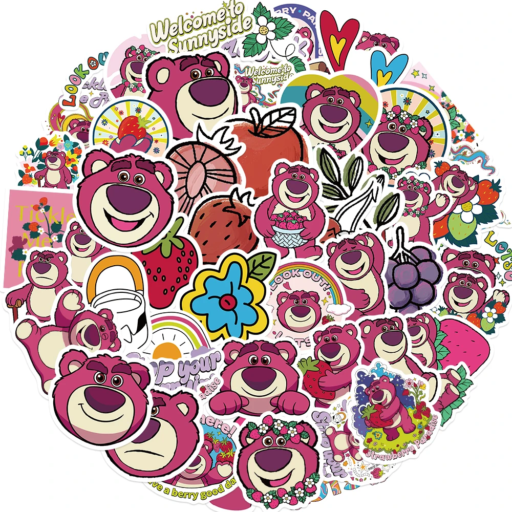 50 Stück Disney Cartoon Toy Story Lotso Bär Aufkleber Kawaii Anime Sticker DIY Skateboard Laptop Schreibwaren Niedliche Sticker-Packs