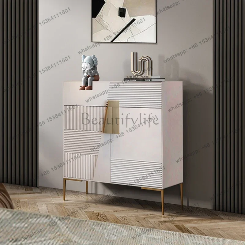light luxury tipping bucket shoe cabinet modern simple door locker integrated solid wood porch cabinet