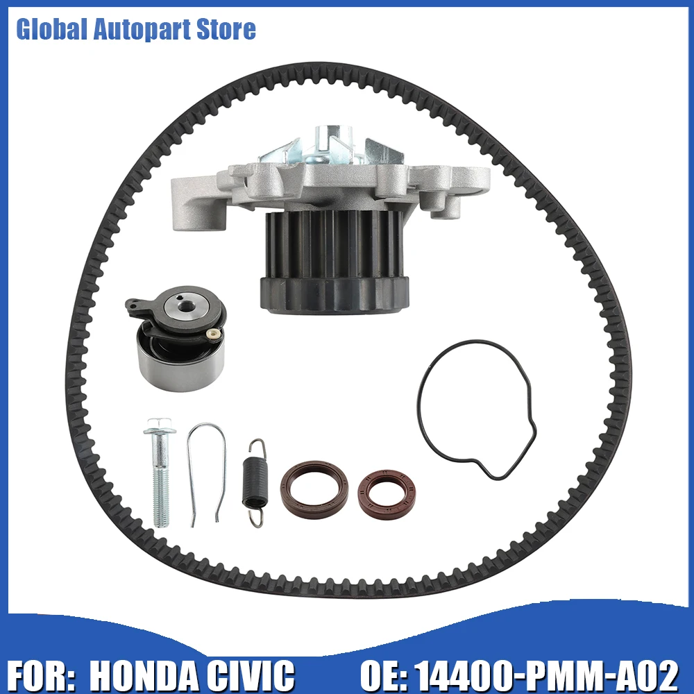 Timing Belt & Water Pump Kit Tensioner Roller Bearing TCKWP312 14400-PMM-A02 14520-PLC-335 For Honda Civic 1.7L D17A 2001-2005