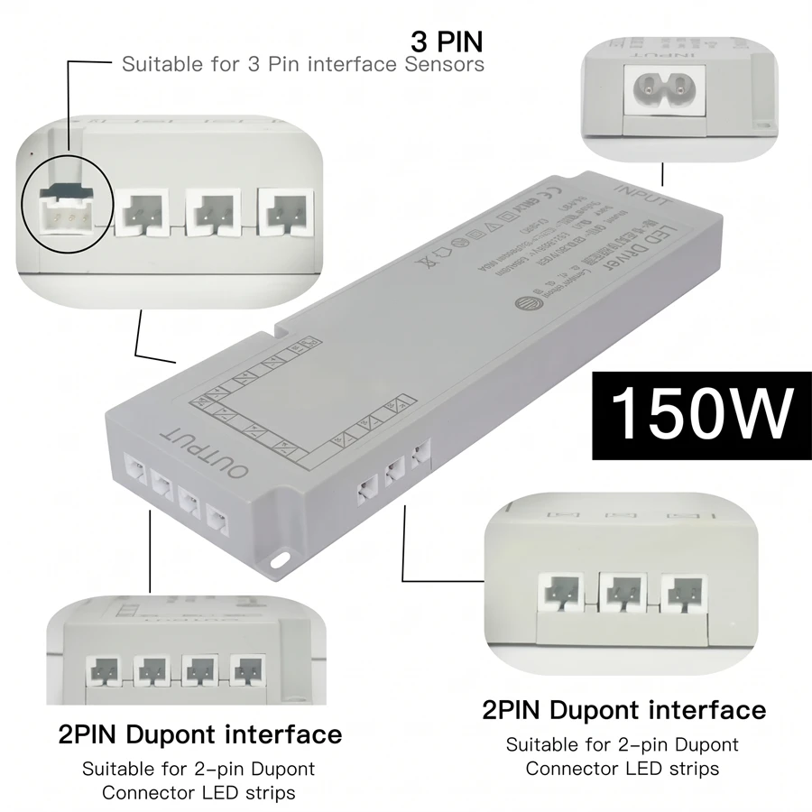 150-36W Power Supply EU/US Plug AC220V To DC12V/24V Switching Transformer for Cabinet Lights Wine Cabinets Home Accessories