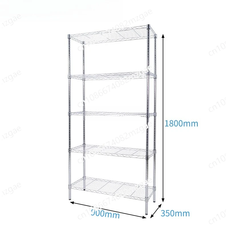 Five-layer chrome-plated storage rack, free combination wire mesh shelf, simple metal rack