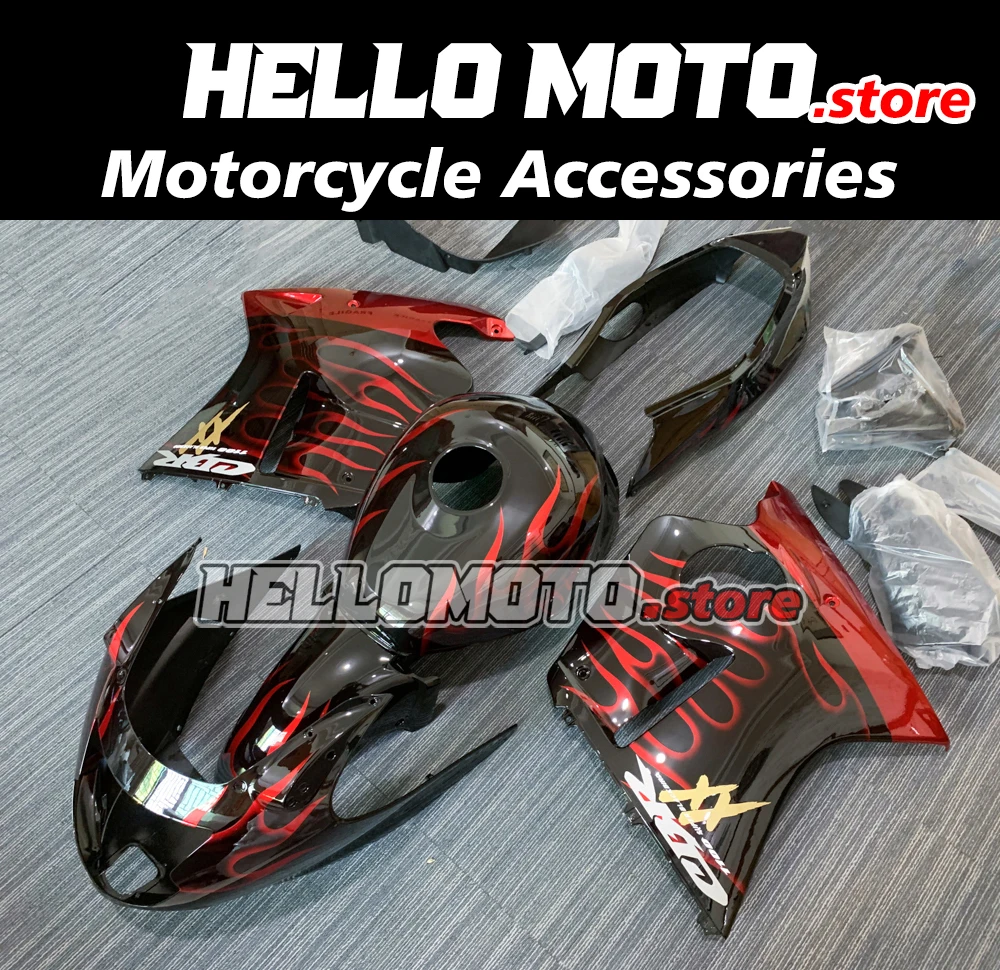 New ABS Injection Molding Fairings Kits Fit For CBR1100XX 1997-2007 SC35 Bodywork Set Red Flame